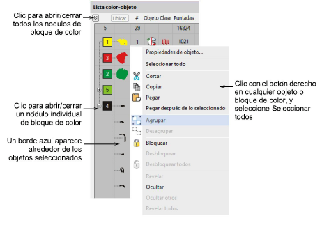 Seleccionar Objetos Con Lista Color Objeto