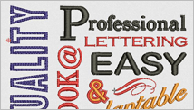 Professional embroidery lettering